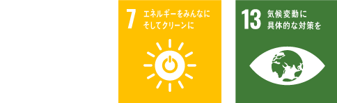 7:エネルギーをみんなにそしてクリーンに　13:気候変動に具体的な対策を